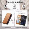 thumbnail image 5 of Allytechgroup Wallet Case for Apple iPhone 15 Pro Max, Rugged TPU Faux Leather Flip Cover with Shock-Absorbent Protection, Card & Cash Slots, Stand Holder, Anti-Scratch Wrist Strap Design, Brown, 5 of 12