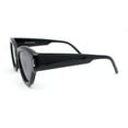 thumbnail image 3 of Thick Bevel Horned Oversized Cat Eye Fashion Sunglasses All Black, 3 of 4