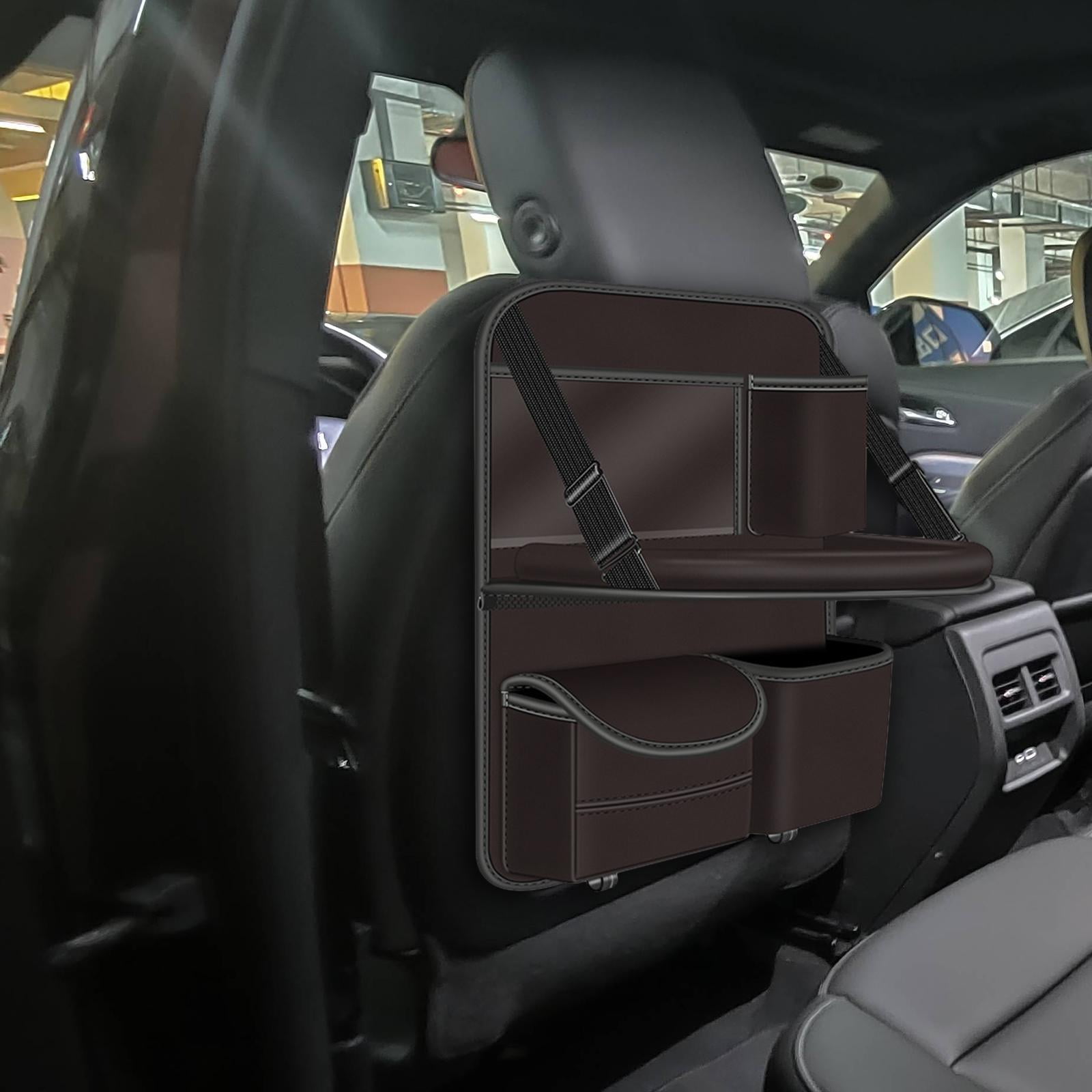 jiaping Car Backseat Organizer Automotive Accessories with Foldable Table Tray Road Trip Brown