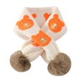 thumbnail image 1 of Plush Balls Ears Decor Fleece Lining Solid Color Ear Protection Baby Beanie Winter Infant Cartoon Shape Bucket Hat Scarf Cap, 1 of 10