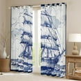 thumbnail image 2 of Erosebridal Sailing Boat Curtains for Living Room,Marine Nautical 30%-50% Blackout Curtains Set of 2 (38Wx45L),Ocean Decoration, 2 of 6