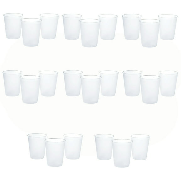 Fun Express 4 1/4" 16 oz. Bulk 200 Count Clear Frosted Reusable Plastic Cups