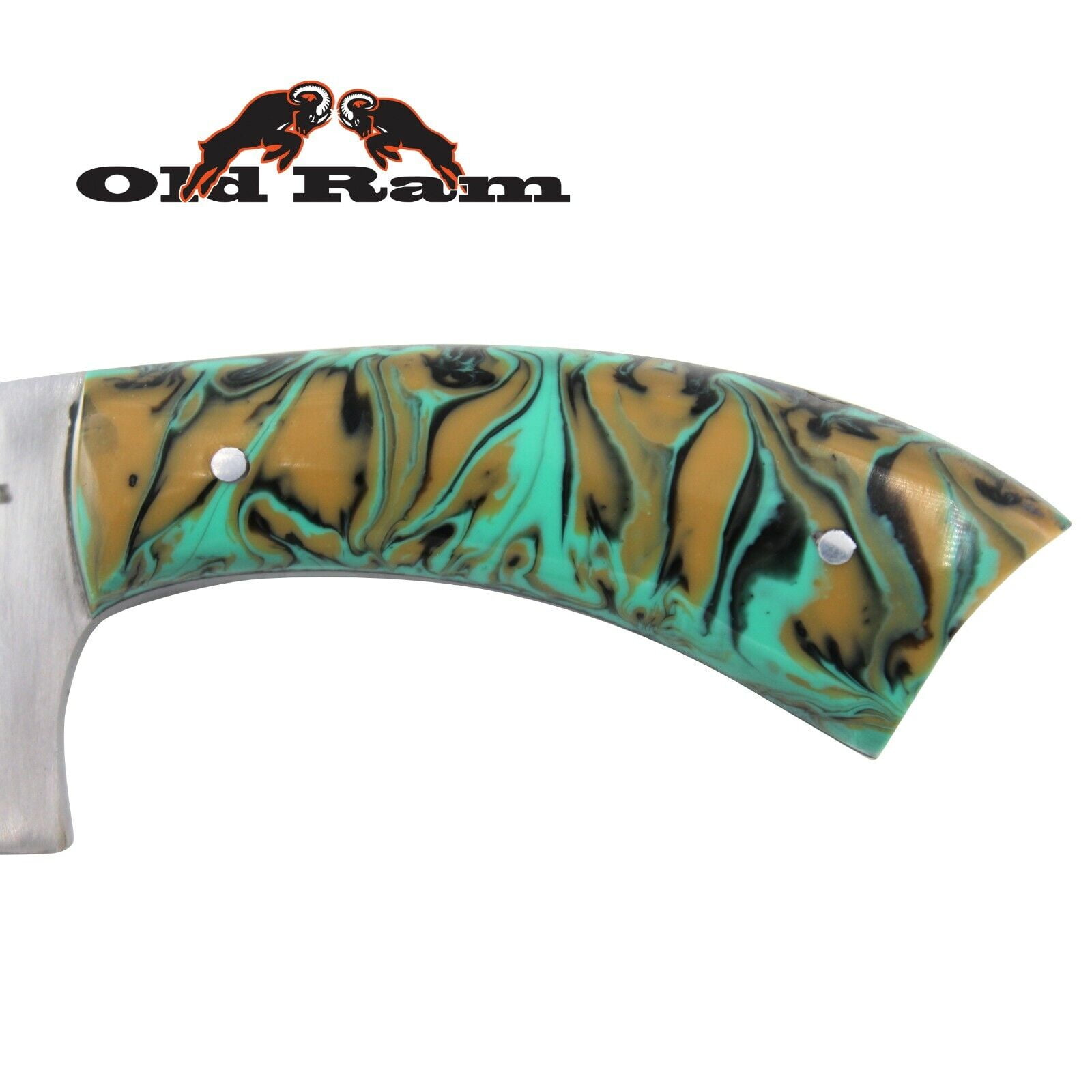 Old Ram Collection Heavy Duty Fixed Blade Skinner Knife w/ Leather Sheath