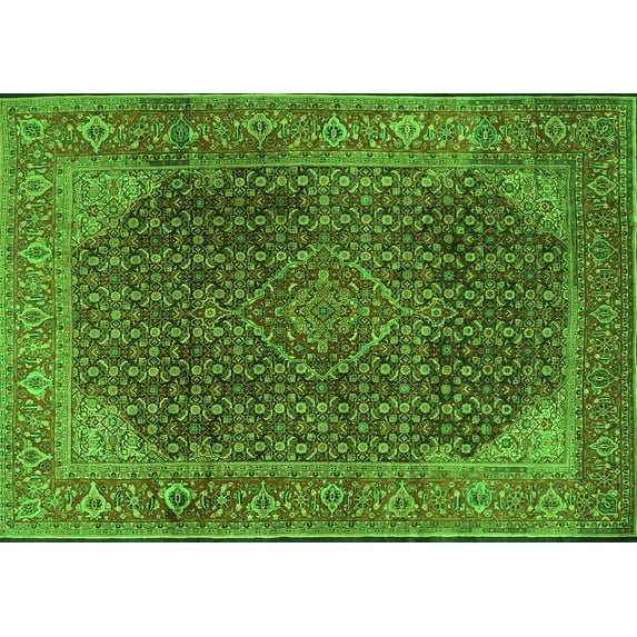 Ahgly Company Indoor Rectangle Persian Green Traditional Area Rugs, 2' x 5'