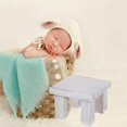 thumbnail image 3 of Fancy Infant recién nacido fotografía Prop taburete de madera foto de bebé foto de fondo telón de fondo Mini decoración de mesa de té/café Cuadrado blanco CUTICAT accesorios de fotografía, 3 of 7