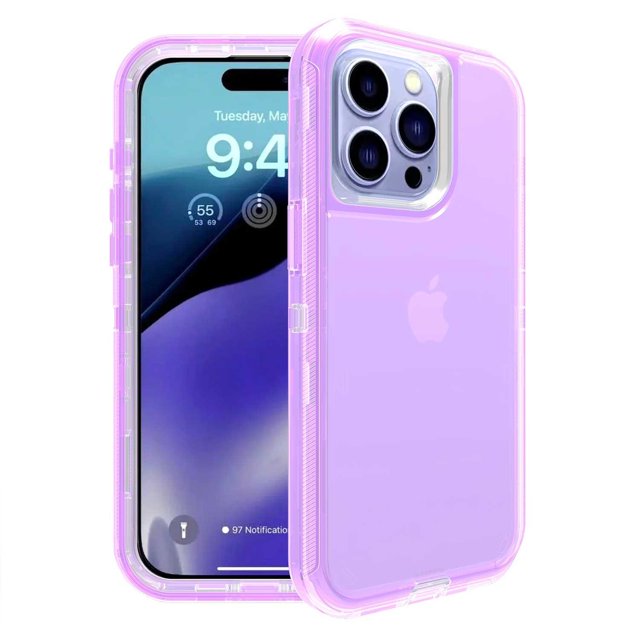 Funda TEKKU Protect 360 Violeta Translucida para iPhone 15 PRO