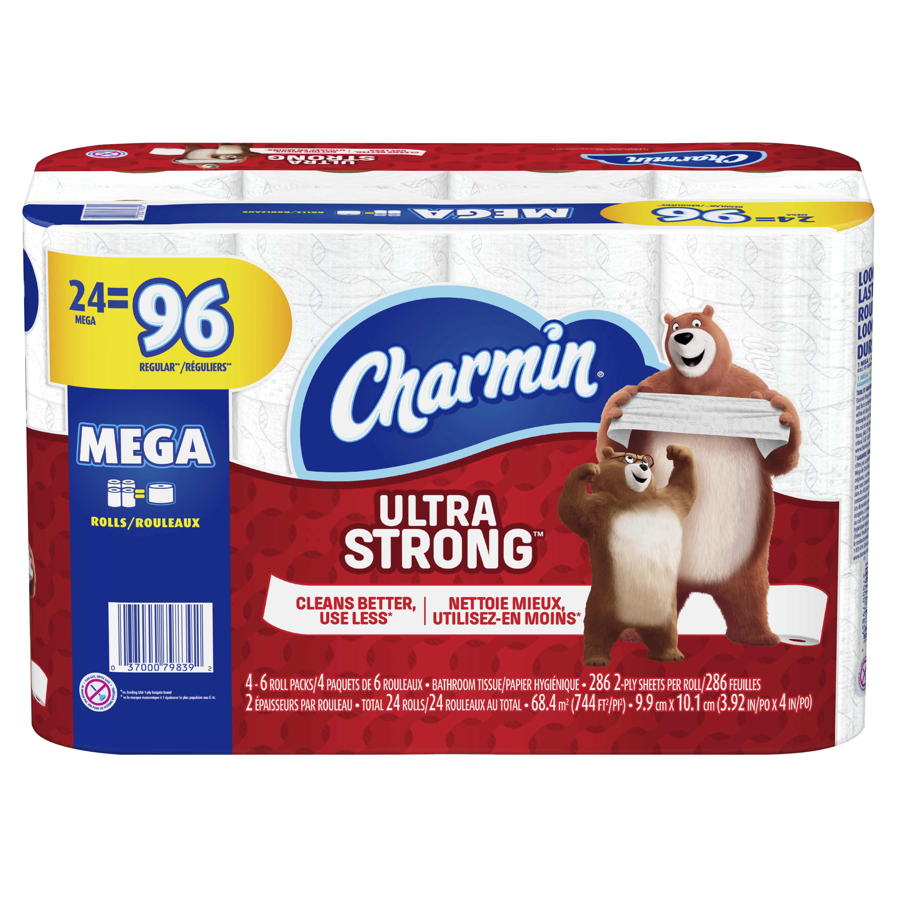 Charmin Ultra Strong Toilet Paper 24 Mega Roll, 286 Sheets Per Roll ...