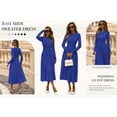 thumbnail image 6 of PRETTYGARDEN Women's Long Sleeve Midi Sweater Dress Fall Crewneck Knit A Line Pleated Wedding Guest Winter Dresses, 6 of 6