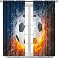 thumbnail image 5 of Cool Soccer Bedroom Window Curtains More Thick And Blockout,Football Sports Theme Living Room Decor Drapes,Fire Ice Water Ball Girls Blackout 2 Panel Set,Rod Pocket 41" Wx63 L, 5 of 6