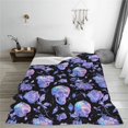 thumbnail image 5 of Pofeuu flower Skull crystal Print Ultra-Soft Micro Fleece Blanket,for Bed Or Sofa,All Season Throw Blankets Flannel Blanket-60"x50", 5 of 7