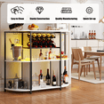thumbnail image 5 of BOSSIN Bar Cabinet with Power Outlet & LED Home,Coffee Bar Cabinet for Liquor,Bar Cart with 4-Tier Storage for Bottles and Glass Holder, 5 of 7