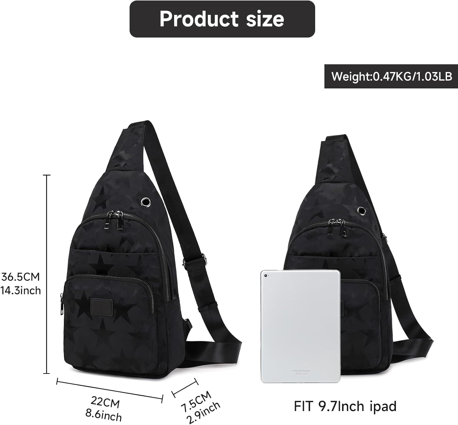 Mygreen Men‘s Crossbody Sling Bag Single-shoulder Bag Chest Bag Outdoors Travel Hiking Chest Bag Daypack for Men