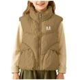 thumbnail image 2 of Abrigo y chaquetas informales sin mangas y sin capucha de color liso para niños, abrigo cálido sin mangas, chaqueta polar, abrigo informal con capucha para jóvenes de talla mediana a grande, blusa de, 2 of 7