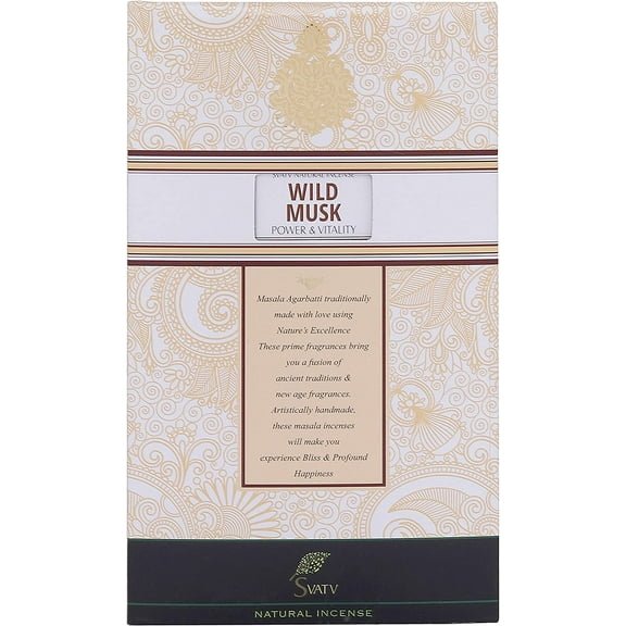 SVATV Herbal & Ancient Vedic Method Musk Incense Stick for Meditation, Yoga, Spiritual, Aromatherapy Energy Cleansing, SPA & Calm Down The Mind -Incense 200g | 7.05oz
