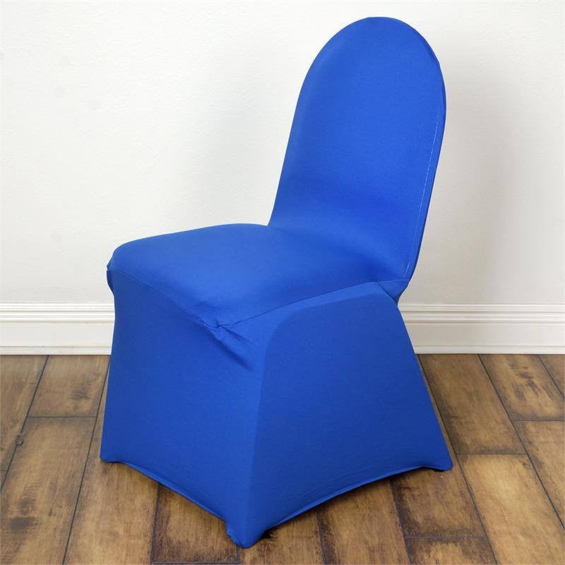 Efavormart 5 PCS Royal Blue Premium Spandex Stretch Fitted Banquet Chair Cover With Foot Pockets ...