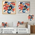 thumbnail image 4 of Designart "Floral Pattern in the Style of Henri Matisse II" Floral Wall Art - Traditional Blue Assorted Bouquets Hallway Wall Art Decor, 4 of 6