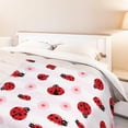 thumbnail image 4 of Christmas Mother's Day Birthday Gifts for Women Mom, Soft Lightweight Warm Cozy Flannel Ladybug Blanket for Sofa Bed Traveling Camping Gifts Idea, dorm blanket,girls blankets,plush blanket full size, 4 of 5