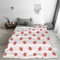 thumbnail image 5 of Honeii Strawberry Print Fleece Blanket - Throw Blanket for Bed, Sofa, Couch, Camping, and Travel , Microplush Ultra Soft Warm Blanket-50"x40", 5 of 7