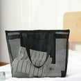 thumbnail image 6 of WEAVILUX 2-Pack Black Mesh Beach Tote Bags for Women, Lightweight Stylish Hollowed Out Design, Perfect for, 6 of 8