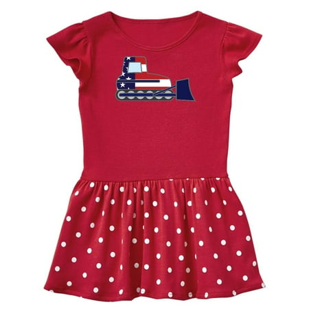 

Inktastic Bulldozer Construction US Flag American Gift Baby Girl Dress