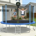 thumbnail image 5 of 14ft Trampoline with Basketball Hoop, SEGMART Upgraded Round Kids Outdoor Trampoline with Enclosure, Heavy-Duty Backyard Trampoline for Adults and Kids, Blue, 5 of 6