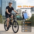 thumbnail image 4 of FLYRUN 26" Electric Bike for Adults,Folding Ebike with Peak 750W Motor,48V 374.4Wh Removable Battery,LCD Display,7-Speed Gears,up to 20 mph,UL2849, 4 of 9