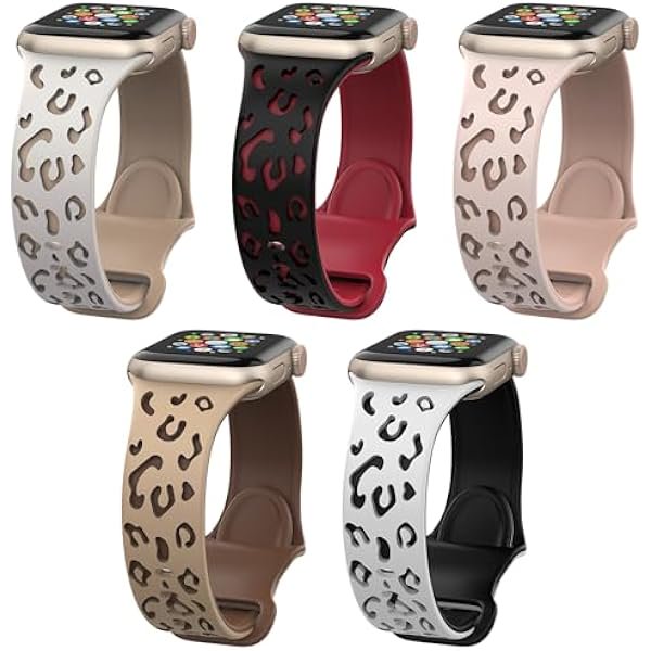 wonima44 6 Pack Bands Compatible with Apple Watch Band 49mm 46mm 45mm 44mm 42mm 41mm 40mm 38mm for Women Men, Sport Silicone Breathable Strap for iWatch Series Ultra 10 9 8 SE 7 6 5 4 3 2 1