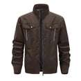 thumbnail image 3 of Mens Outdoor Jackets Lightweight Hiking Windproof Zip Up Tactical Jackets Casual Long Sleeve Workout Gym Cargo Coat, 3 of 7