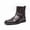 Brown, variant on Men's Western Cowboy Boots, Faux Leather Embossed Chelsea Boots with Studded Strap, Vintage Low Heel Casual Dress Boots, Black/Brown