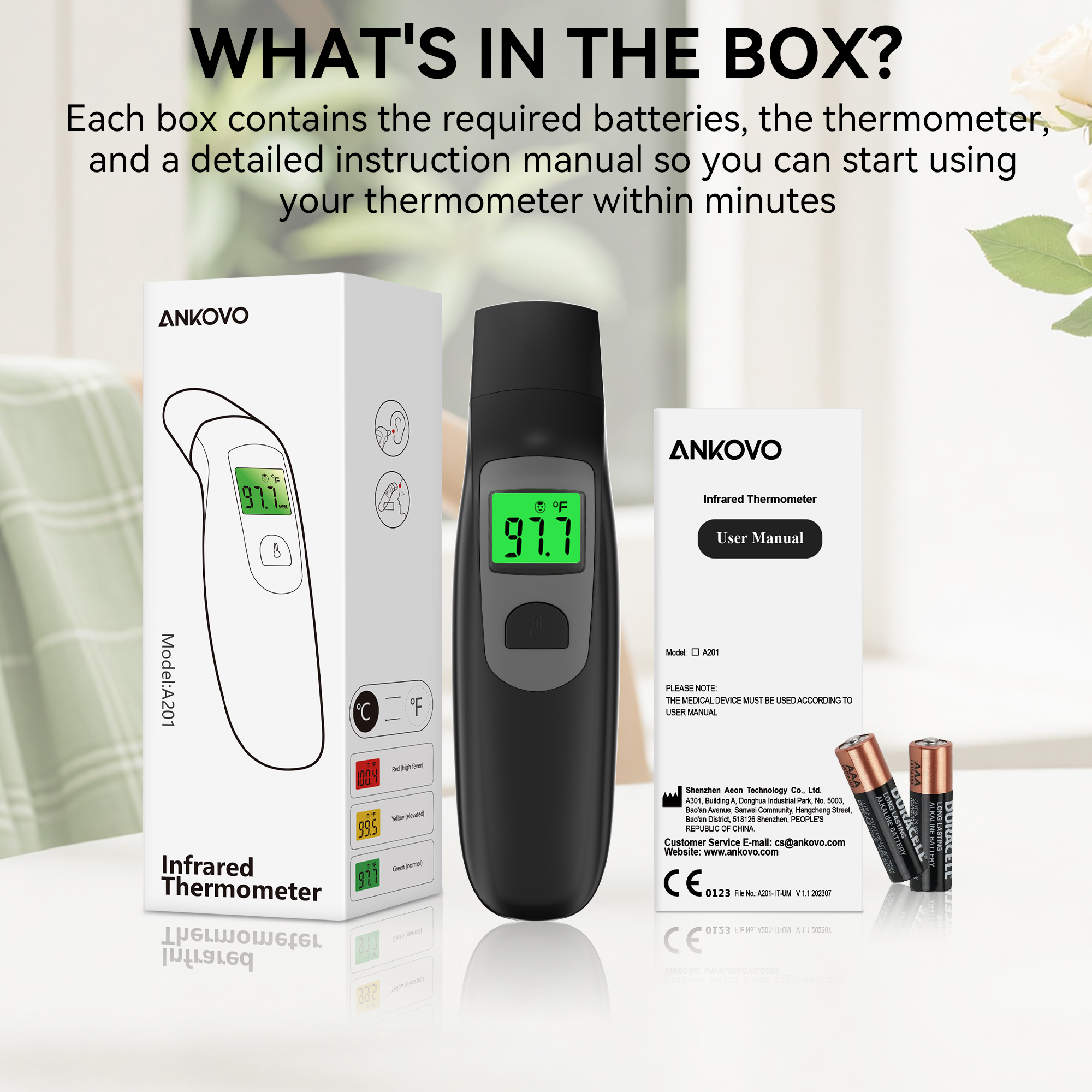 Ankovo Dual Mode Infrared Thermometer With Memory photo 4