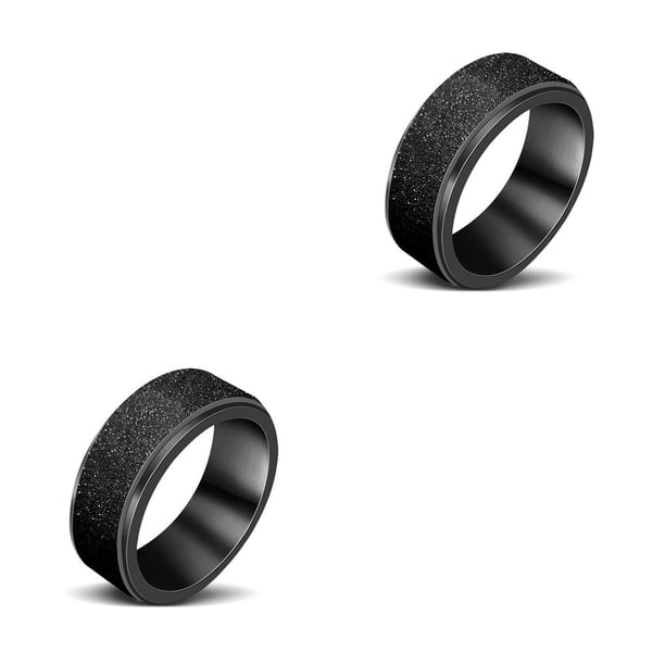 Jumpingount Anillos giratorios para mujer, joyería de mano, 6mm, liberación antiestrés, alivia la moda, de presión para la ansiedad, Talla 6 2piezas