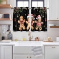 thumbnail image 2 of Gingerbread Christmas Kitchen Curtains Window Panels, Xmas Balls Branches Black Insulated Window Treatment Curtain, Grommet Curtains for Bedroom/Living Room/Bathroom, 2 Piece 42"Wx54"L, 2 of 8