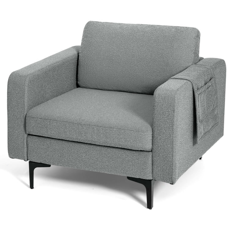 Finihen Sectional Sofa Couch, Modern Accent Armchair with Side Storage Pocket, for Living Room, Gray Finihen Sectional Sofa Couch, Modern Accent Armchair with Side Storage Pocket, for Living Room, Gray