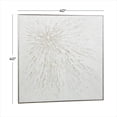 thumbnail image 4 of CosmoLiving by Cosmopolitan White Canvas Starburst Abstract Metallic Living Room Framed Wall Art with Silver Foil Accents, 39" x 2" x 39", 4 of 16