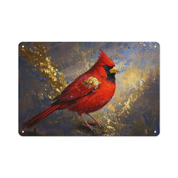 Rustic Red Bird Metal Sign – 5.5x8 Inch Vintage Wall Art for Garden, Porch, Living Room – Great Gift for Bird Lovers and Gardeners