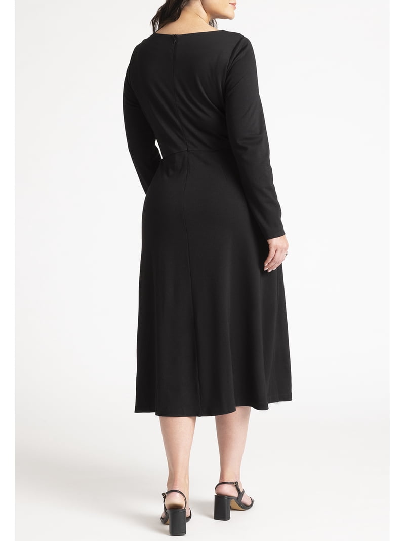 knee length dresses for ladies Final Sale Plus Size Maxi Dress With Sweater Knit Top with Cut-Out In –  Chic And Curvy