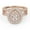 Rose Gold, variant on Split Shank Infinity Twisted Double Halo Engagement Wedding Bridal Set Ring for Women Center 5X4MM Pear and Round Lab Created Moissanite Rings In 14K Solid Yellow Gold Size 10