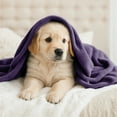 thumbnail image 3 of Moonlight20015 Fleece Blanket, Soft Microplush, Lightweight, Thick and Warm Cozy Comforter, Queen (90x90) Purple, 3 of 10