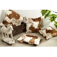 thumbnail image 3 of SARO LIFESTYLE 471.BR18S Lait Design Urban Faux Cowhide Poly Filled Pillow, 18", Brown, 3 of 7