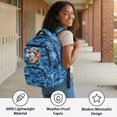 thumbnail image 4 of Chririnla Blue Sharks Camo Waterproof Cartoon School Bag for Daily Commute Daily Use, Soft Padded Pockets 600D Polyester Backpack, 4 of 9