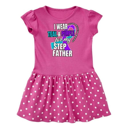 

Inktastic Suicide Prevention I Wear Teal and Purple for My Step Father Gift Baby Girl Dress