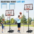 thumbnail image 3 of Ktaxon 44inch Portable Basketball Hoop Outdoor, Basketball Goal System 4.4-10ft Height Adjustable, Shatterproof Backboard, Red, 3 of 12