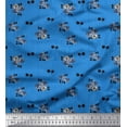 thumbnail image 1 of Soimoi Blue Rayon Fabric Leaves & Anemone Floral Print Sewing Fabric Yard 42 Inch Wide, 1 of 3