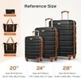 thumbnail image 6 of 6 Piece Luggage Sets, with Travel Duffle Bags, Lightweight ABS Hard Suitcase, Black Tan, 6 of 12
