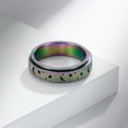thumbnail image 4 of Anillo giratorio de acero inoxidable con forma de luna y estrella hueca esmerilada, anillo antiestrés de acero de titanio para mujer, joyería, 4 of 6