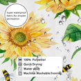 thumbnail image 4 of Sunflower Rustic Farmhouse Shower Curtain for Bathroom Spring Natural Floral Plant Green Leaves Honeybee White Yellow Golden Polyester Waterproof Fabric Decoration with 12 Hooks 72x84 inch, 4 of 6