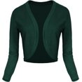 thumbnail image 2 of Urban CoCo Women's Cropped Cardigan V-Neck Button Down Knitted Sweater 3/4 Sleeve, 2 of 8