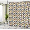 thumbnail image 4 of Ambesonne Fashion Shower Curtain, Striped 3D Cubes Ornament, 69"Wx70"L, Orange and Dark Petrol Blue, 4 of 4