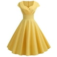 thumbnail image 2 of Kcodviy Robe Midi Décontractée pour Femme à Col en V, Manches Courtes, Couleur Unie, Longueur Genou, Robe Chemise d'Été pour Femmes, Longueur Robe, 2 of 4