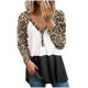 thumbnail image 1 of Blusa de manga larga de verano para mujer con cuello y cremallera de leopardo ahuecado Fridja  ghj987+618, 1 of 5